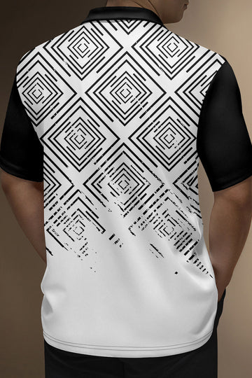 Sort poloshirt til mænd med korte ærmer